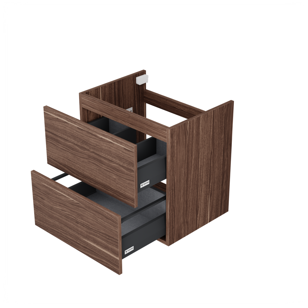 Sloten wastafelonderkast (Walnoot, 60 cm) 3