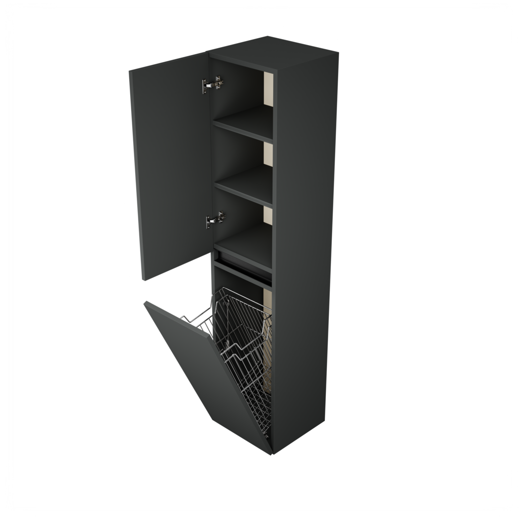 Zeist hogekast met wasmand (Donkergrijs) 3