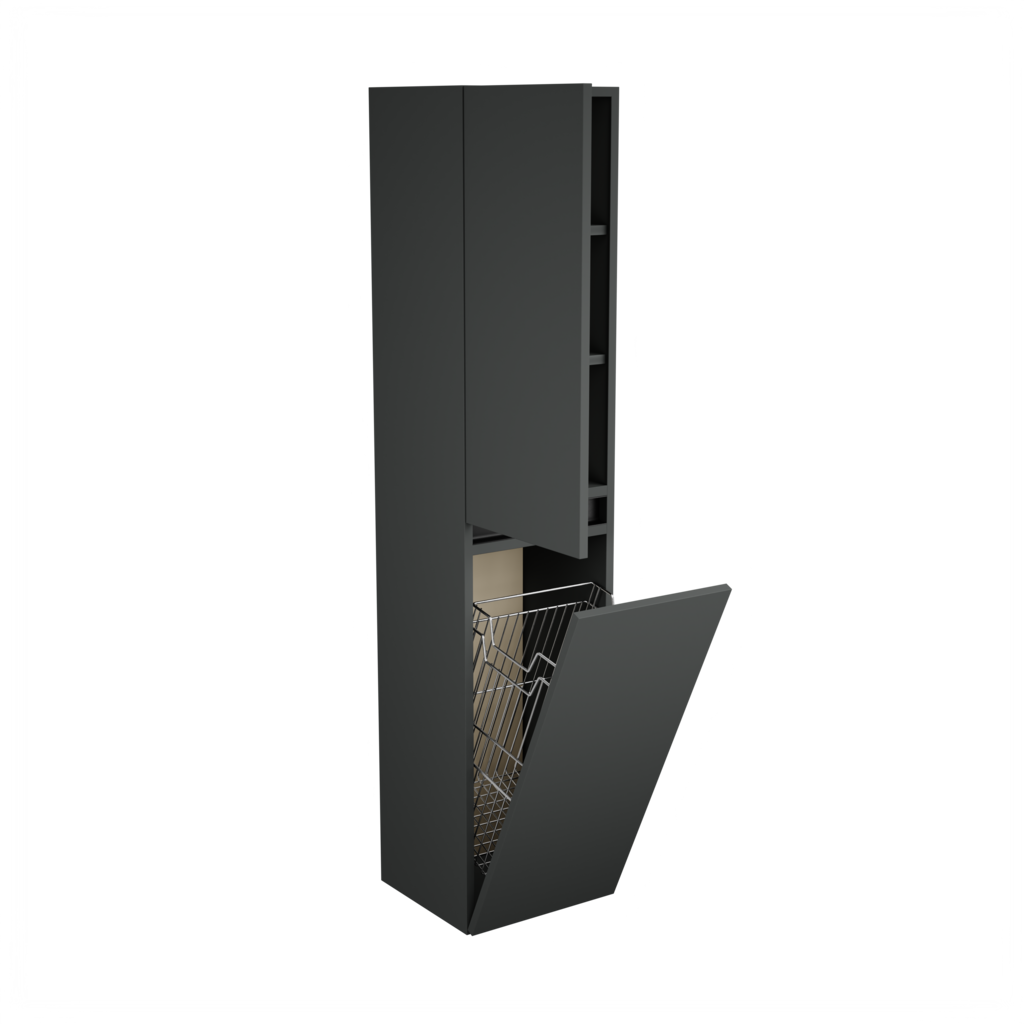 Zeist hogekast met wasmand (Donkergrijs) 5