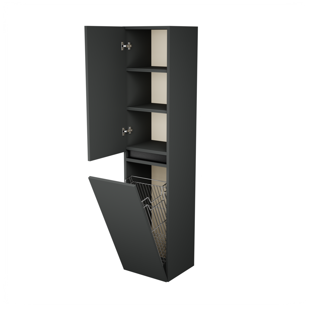 Zeist hogekast met wasmand (Donkergrijs) 7