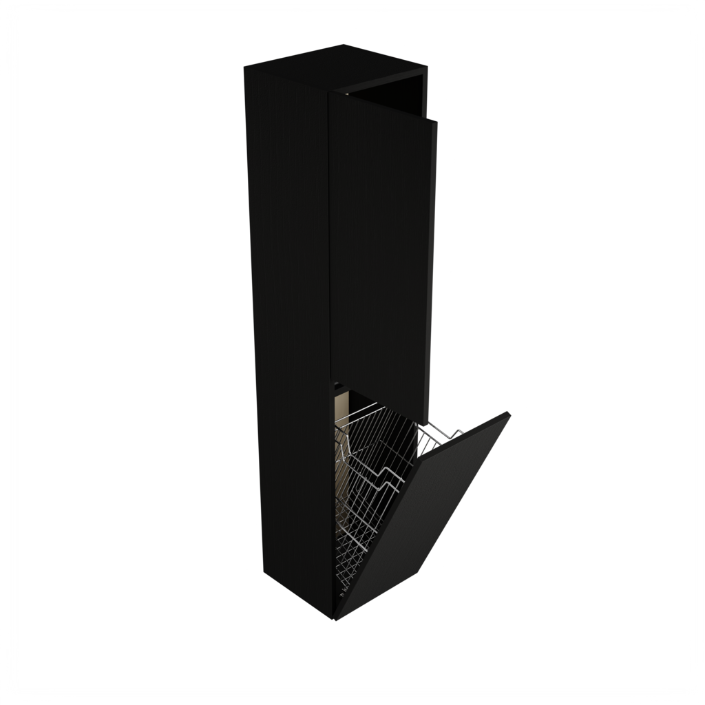 Zeist hogekast met wasmand (Houtlook zwart) 1