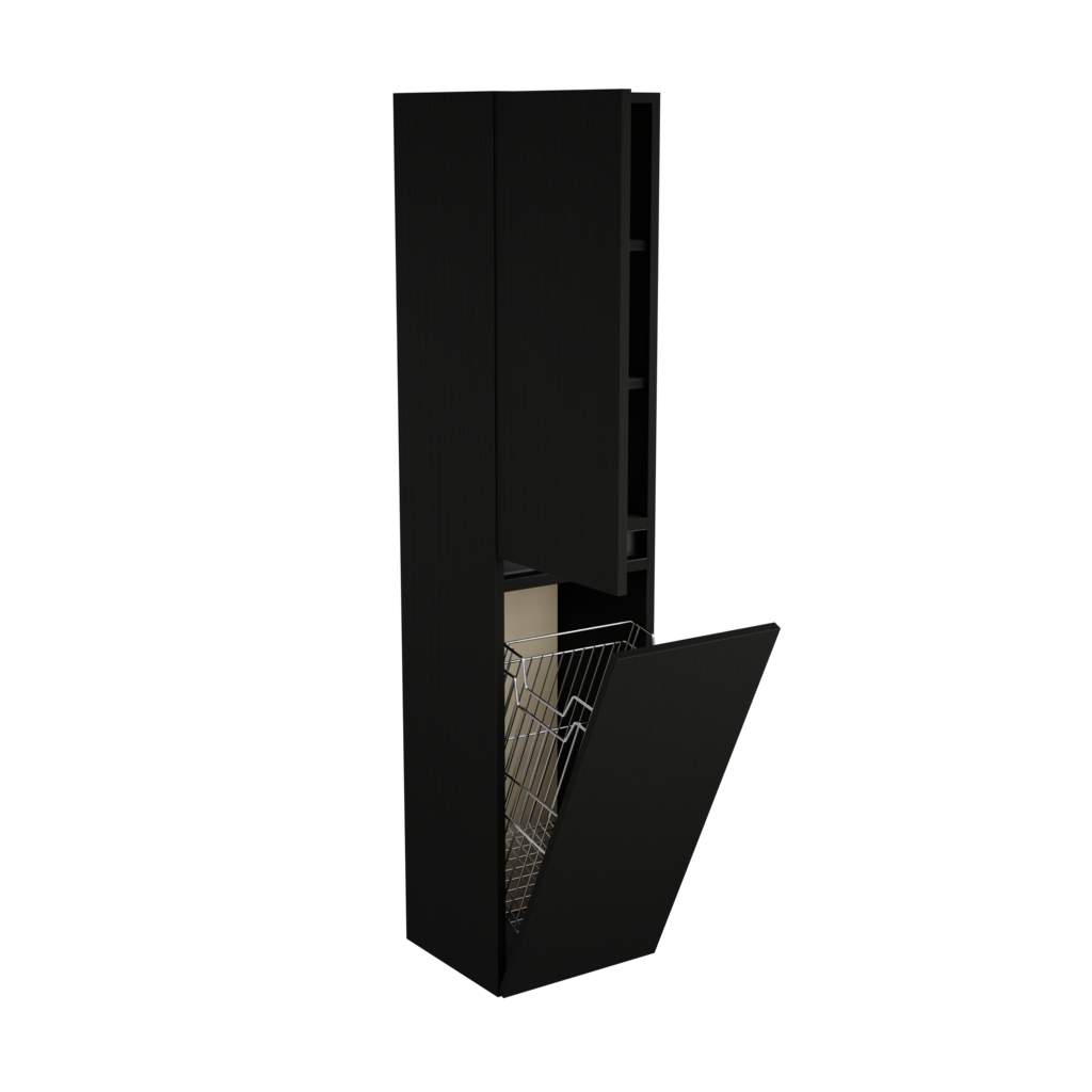 Zeist hogekast met wasmand (Houtlook zwart) 5