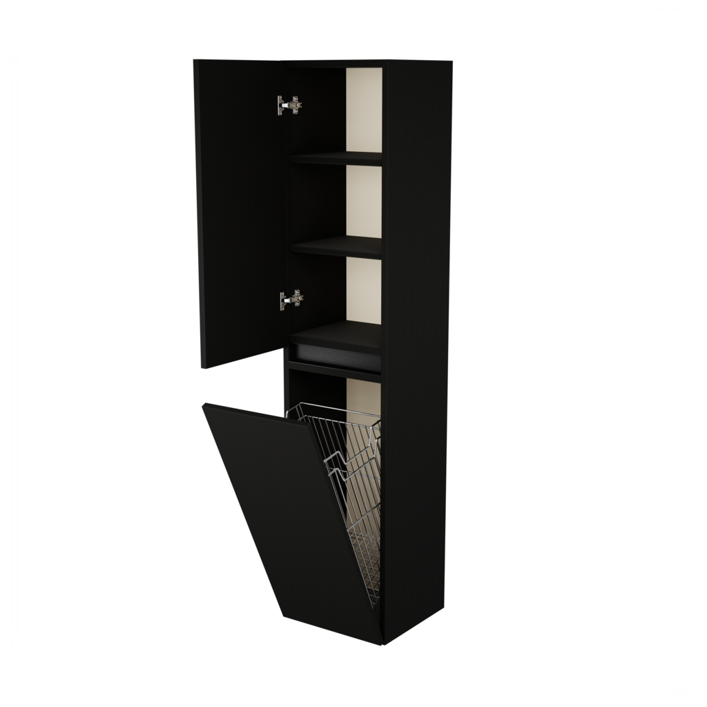 Zeist hogekast met wasmand (Houtlook zwart) 7