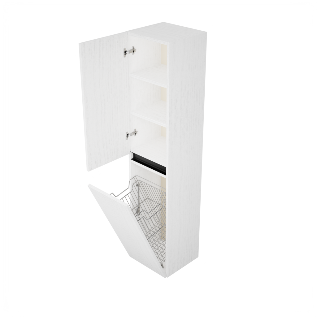 Zeist hogekast met wasmand (Houtlook wit) 3