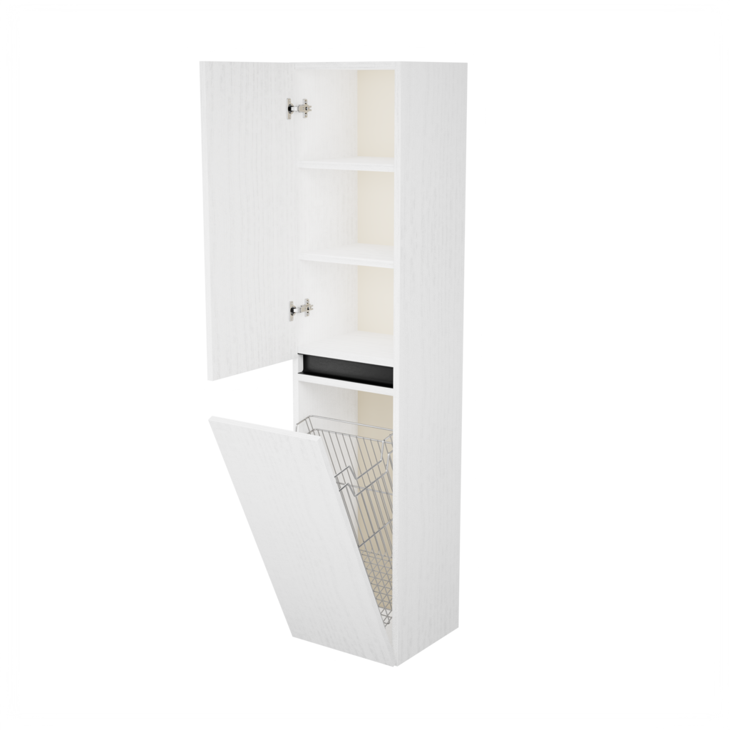 Zeist hogekast met wasmand (Houtlook wit) 7