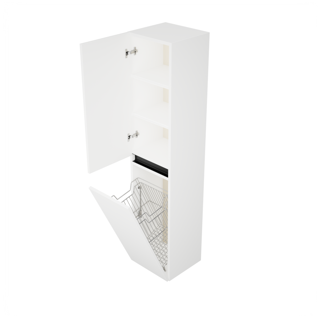 Zeist hogekast met wasmand (Mat wit) 3