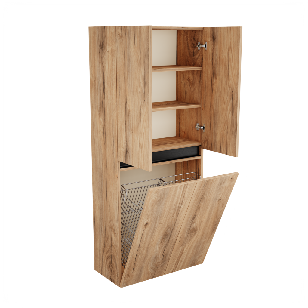 Zeist dubbele hogekast met wasmand (Dorado) 5