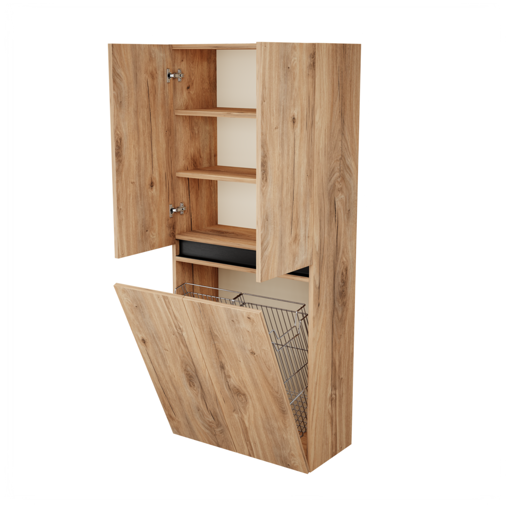 Zeist dubbele hogekast met wasmand (Dorado) 7