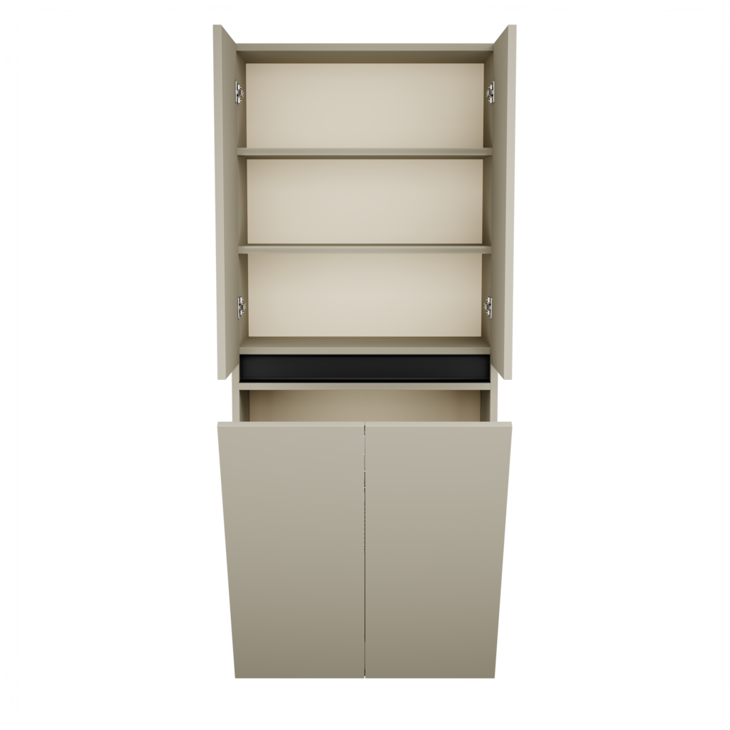 Zeist dubbele hogekast met wasmand (Taupe) 9