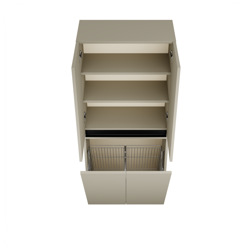 Zeist dubbele hogekast met wasmand (Taupe) 13