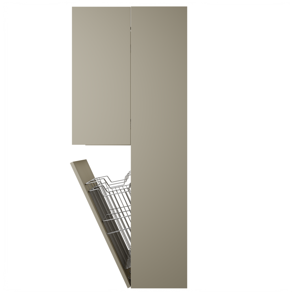 Zeist dubbele hogekast met wasmand (Taupe) 15