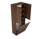 Zeist dubbele hogekast met wasmand (Walnoot) 1