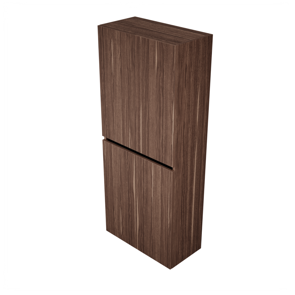 Zeist dubbele hogekast met wasmand (Walnoot) 4