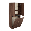 Zeist dubbele hogekast met wasmand (Walnoot) 5