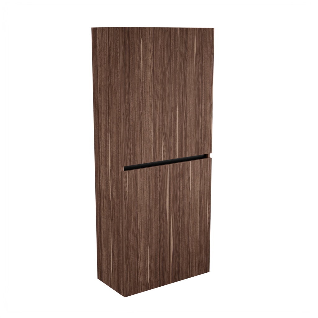 Zeist dubbele hogekast met wasmand (Walnoot) 6