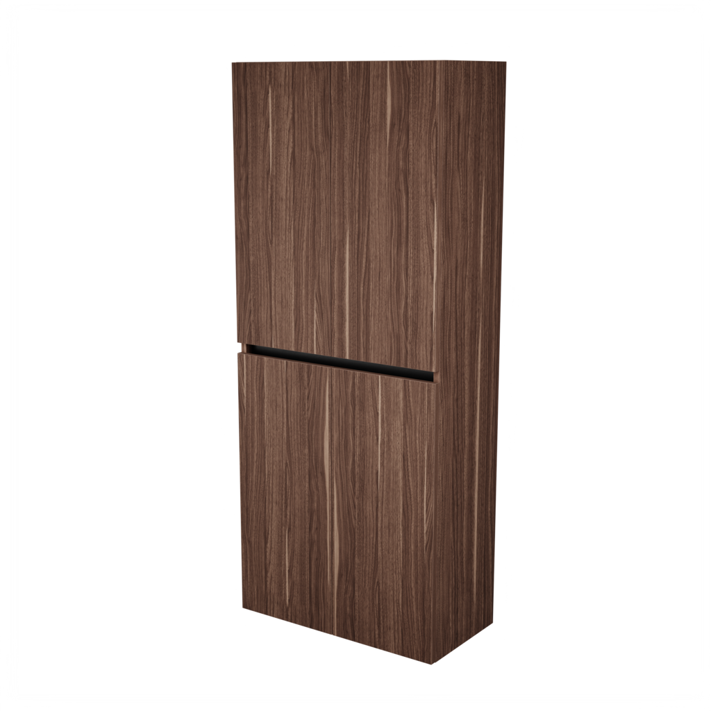 Zeist dubbele hogekast met wasmand (Walnoot) 8