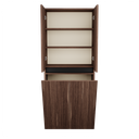 Zeist dubbele hogekast met wasmand (Walnoot) 9