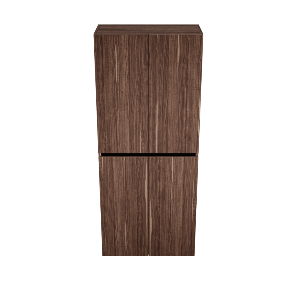 Zeist dubbele hogekast met wasmand (Walnoot) 12