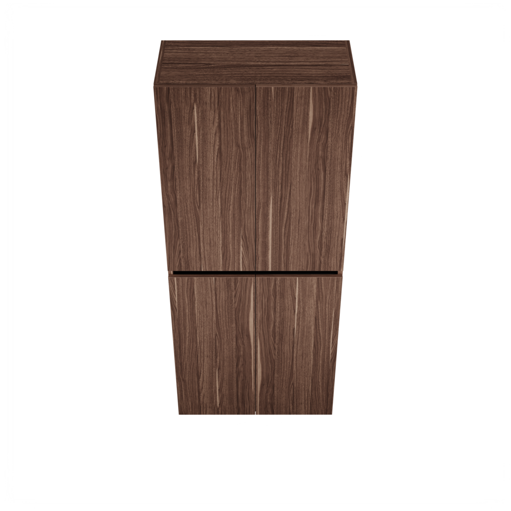 Zeist dubbele hogekast met wasmand (Walnoot) 14