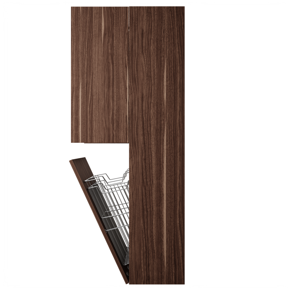 Zeist dubbele hogekast met wasmand (Walnoot) 15