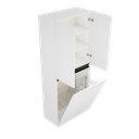 Zeist dubbele hogekast met wasmand (Houtlook wit) 1