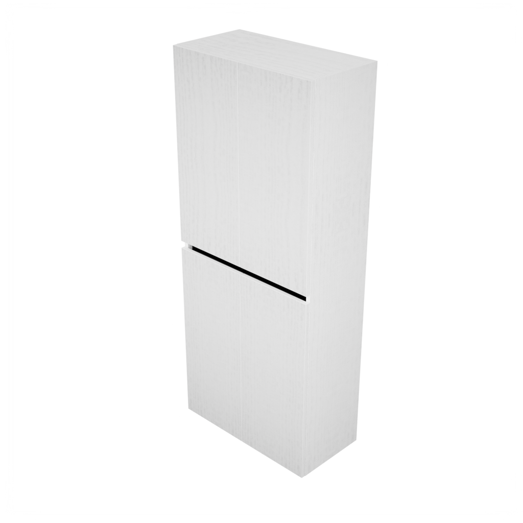 Zeist dubbele hogekast met wasmand (Houtlook wit) 4