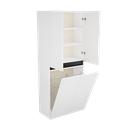 Zeist dubbele hogekast met wasmand (Houtlook wit) 5