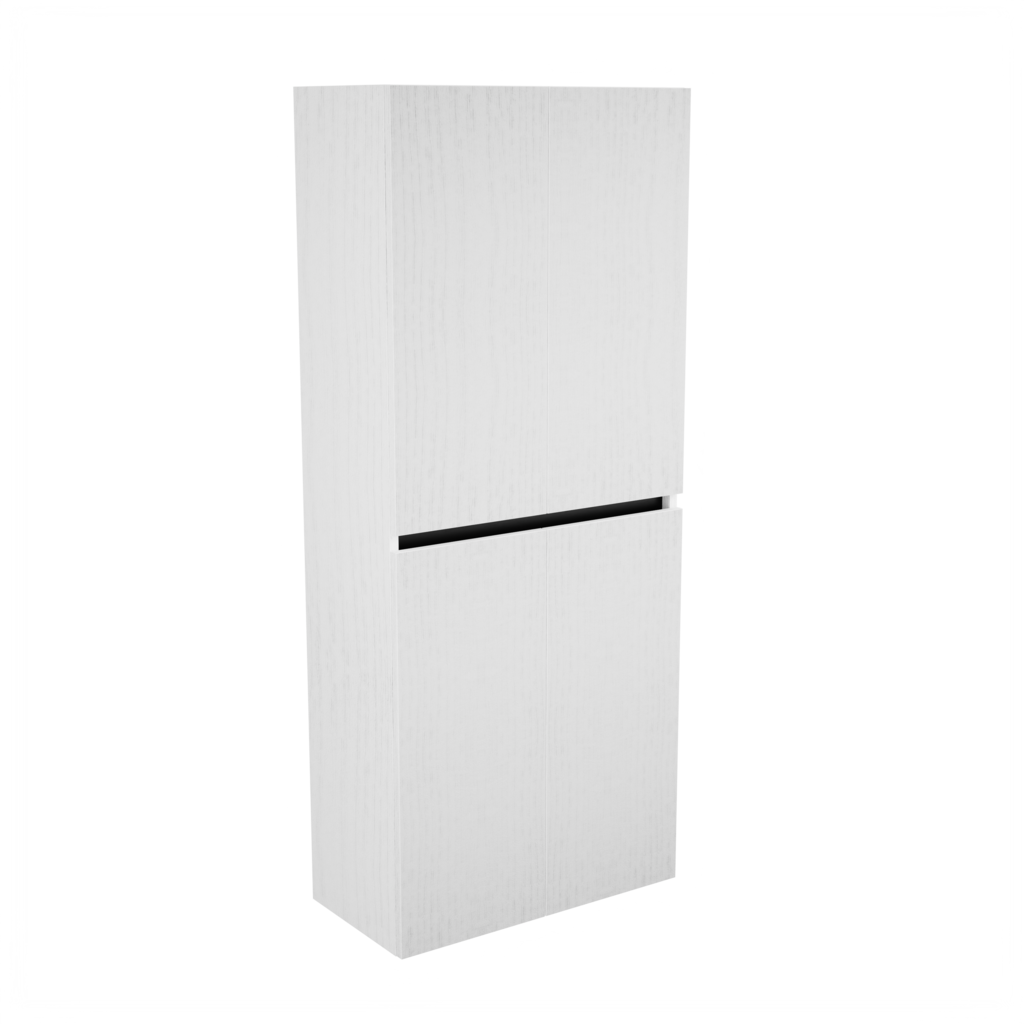 Zeist dubbele hogekast met wasmand (Houtlook wit) 6