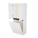 Zeist dubbele hogekast met wasmand (Houtlook wit) 7