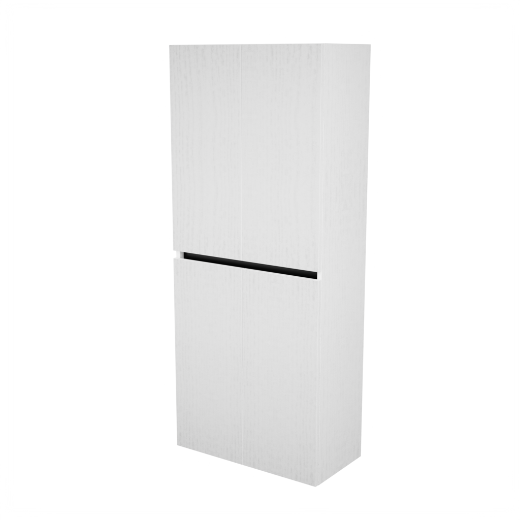 Zeist dubbele hogekast met wasmand (Houtlook wit) 8