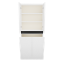 Zeist dubbele hogekast met wasmand (Houtlook wit) 9