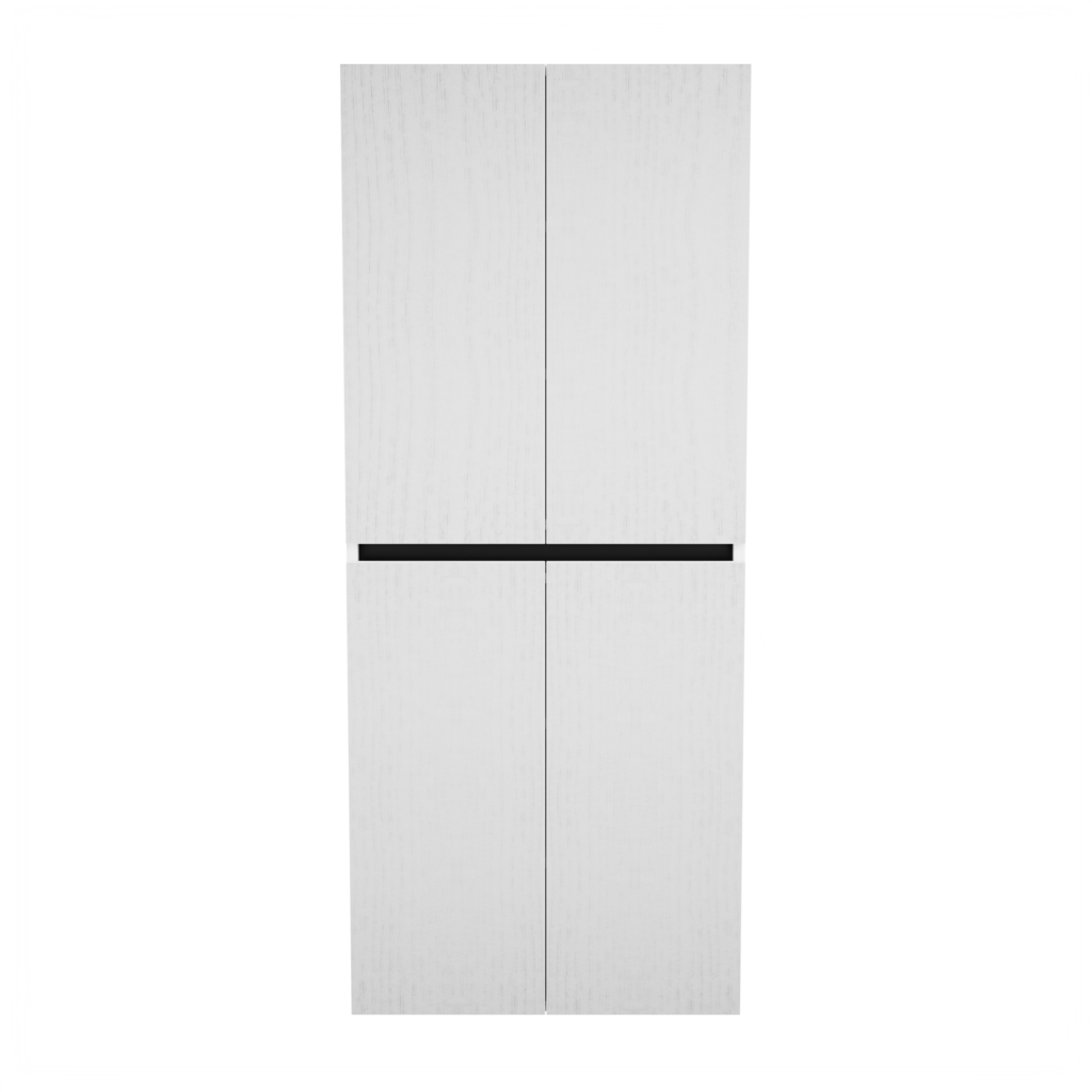 Zeist dubbele hogekast met wasmand (Houtlook wit) 10