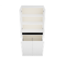 Zeist dubbele hogekast met wasmand (Houtlook wit) 11