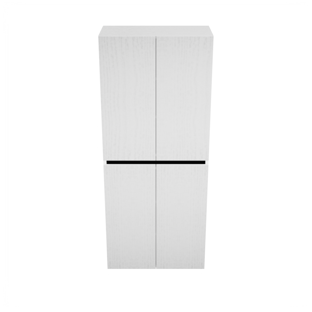 Zeist dubbele hogekast met wasmand (Houtlook wit) 12