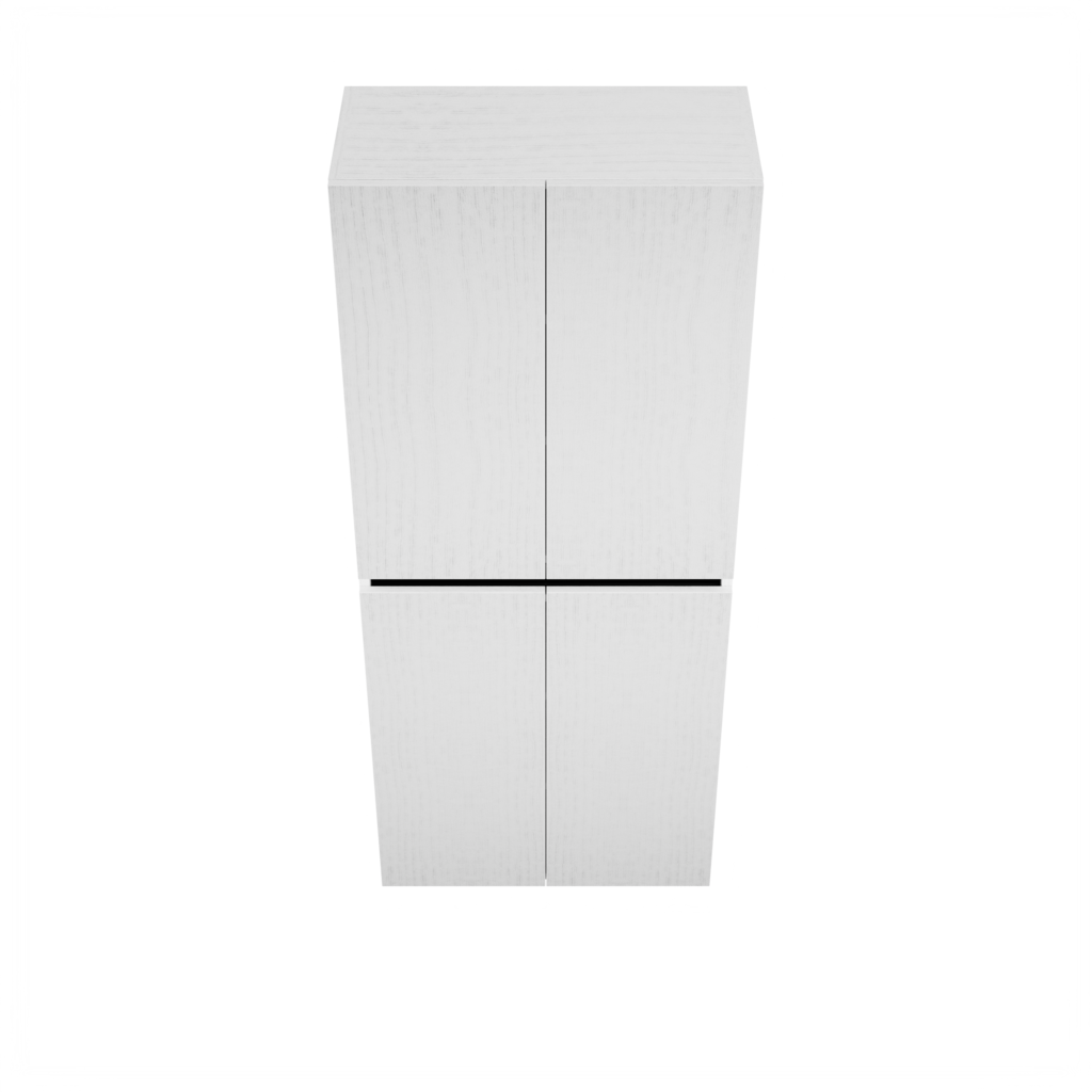 Zeist dubbele hogekast met wasmand (Houtlook wit) 14