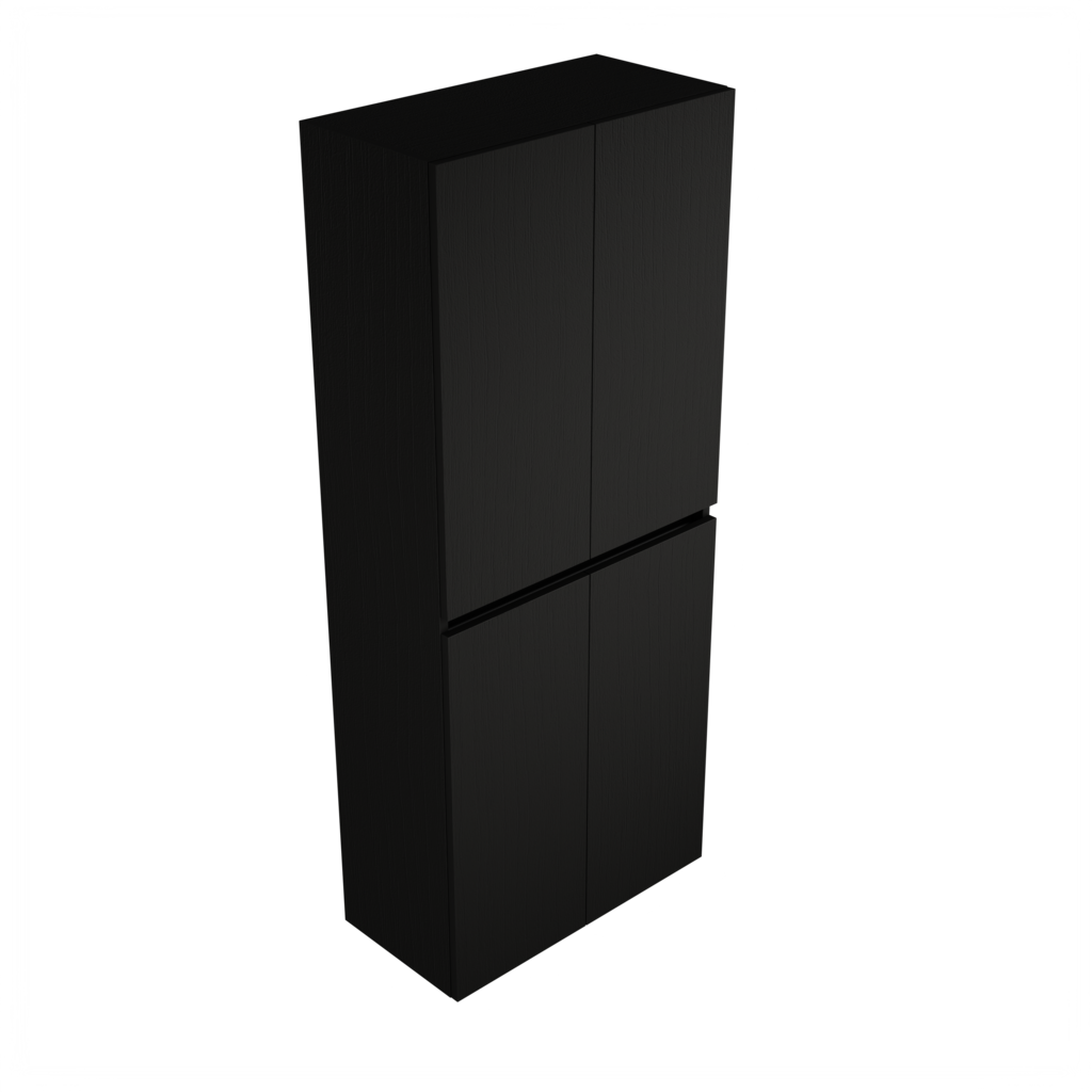 Zeist dubbele hogekast met wasmand (Houtlook zwart) 2