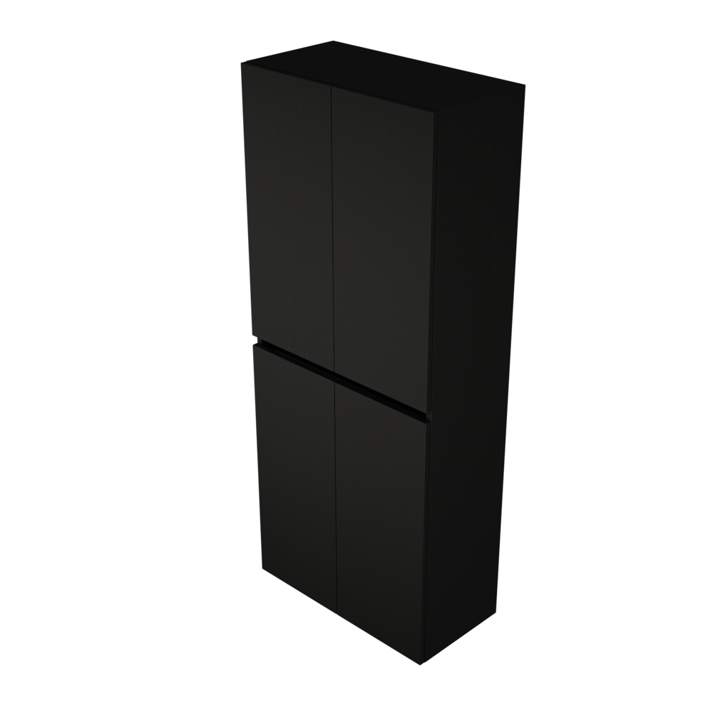 Zeist dubbele hogekast met wasmand (Houtlook zwart) 4