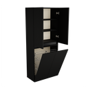 Zeist dubbele hogekast met wasmand (Houtlook zwart) 5