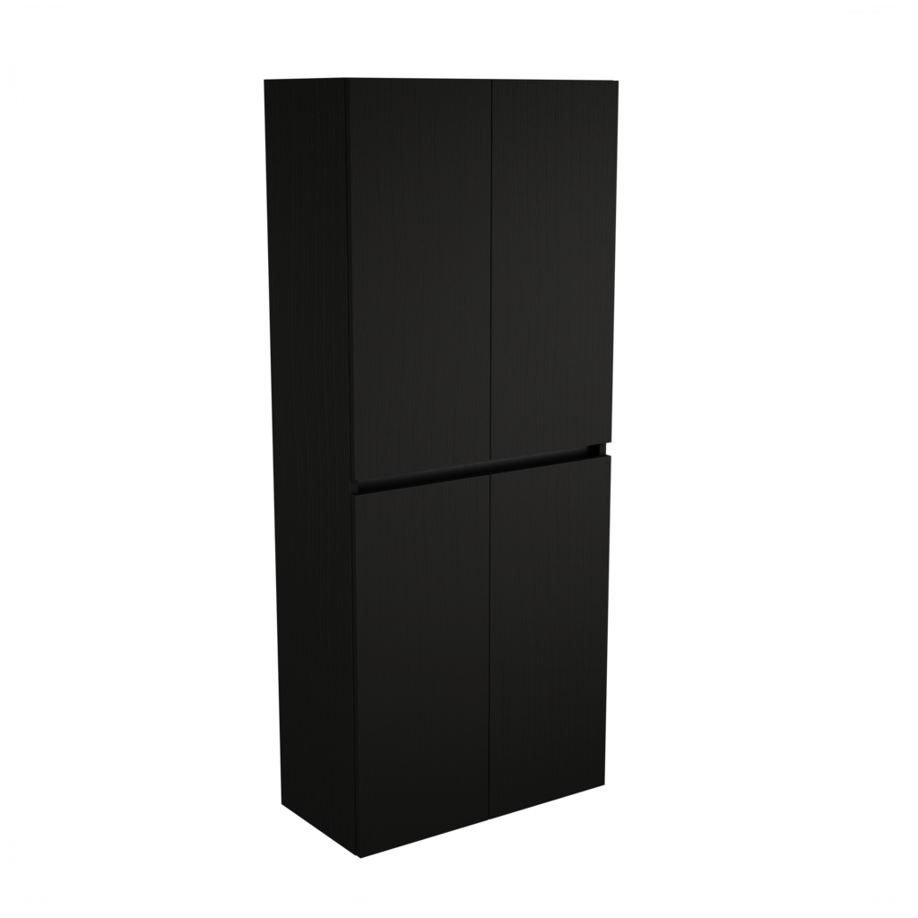 Zeist dubbele hogekast met wasmand (Houtlook zwart) 6