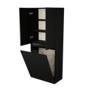 Zeist dubbele hogekast met wasmand (Houtlook zwart) 7