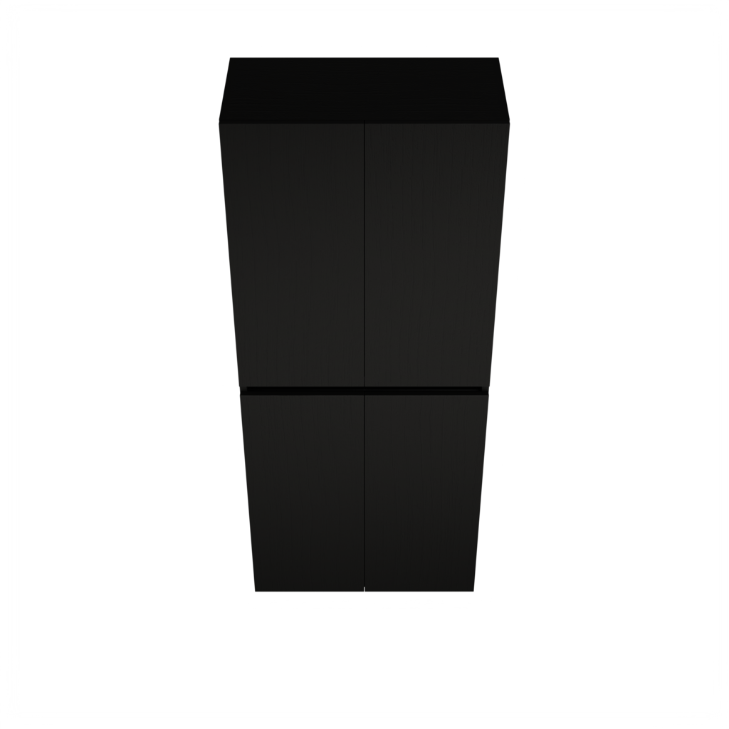 Zeist dubbele hogekast met wasmand (Houtlook zwart) 14