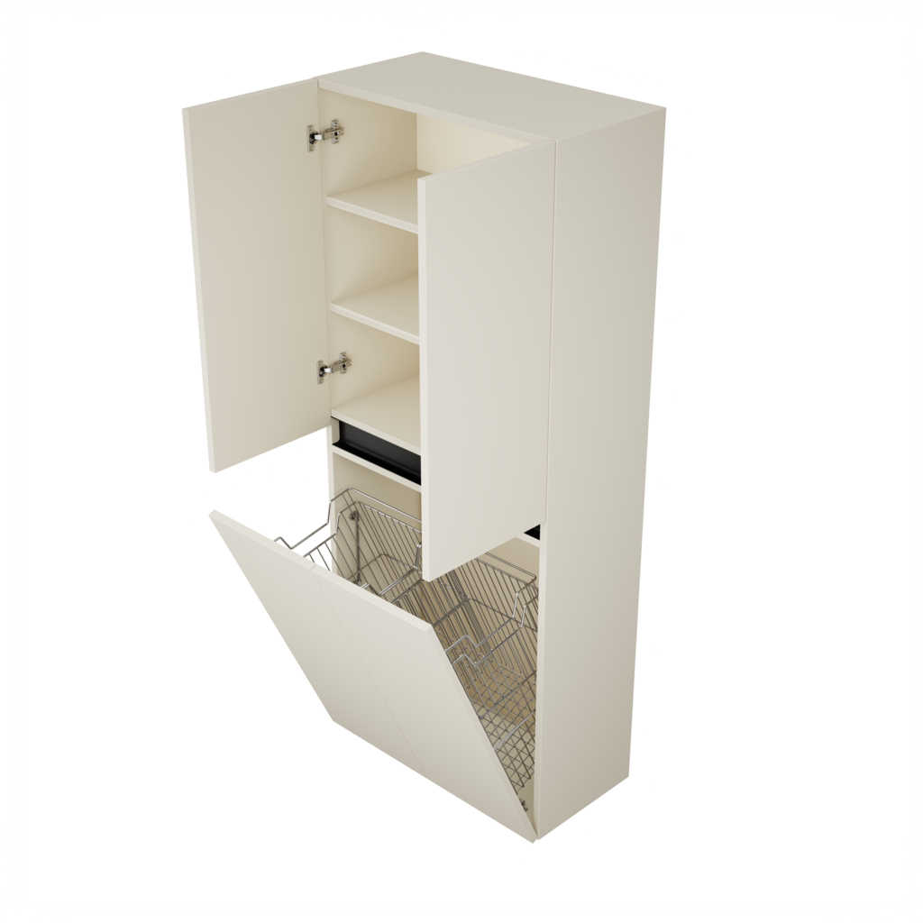 Zeist dubbele hogekast met wasmand (Greige) 3