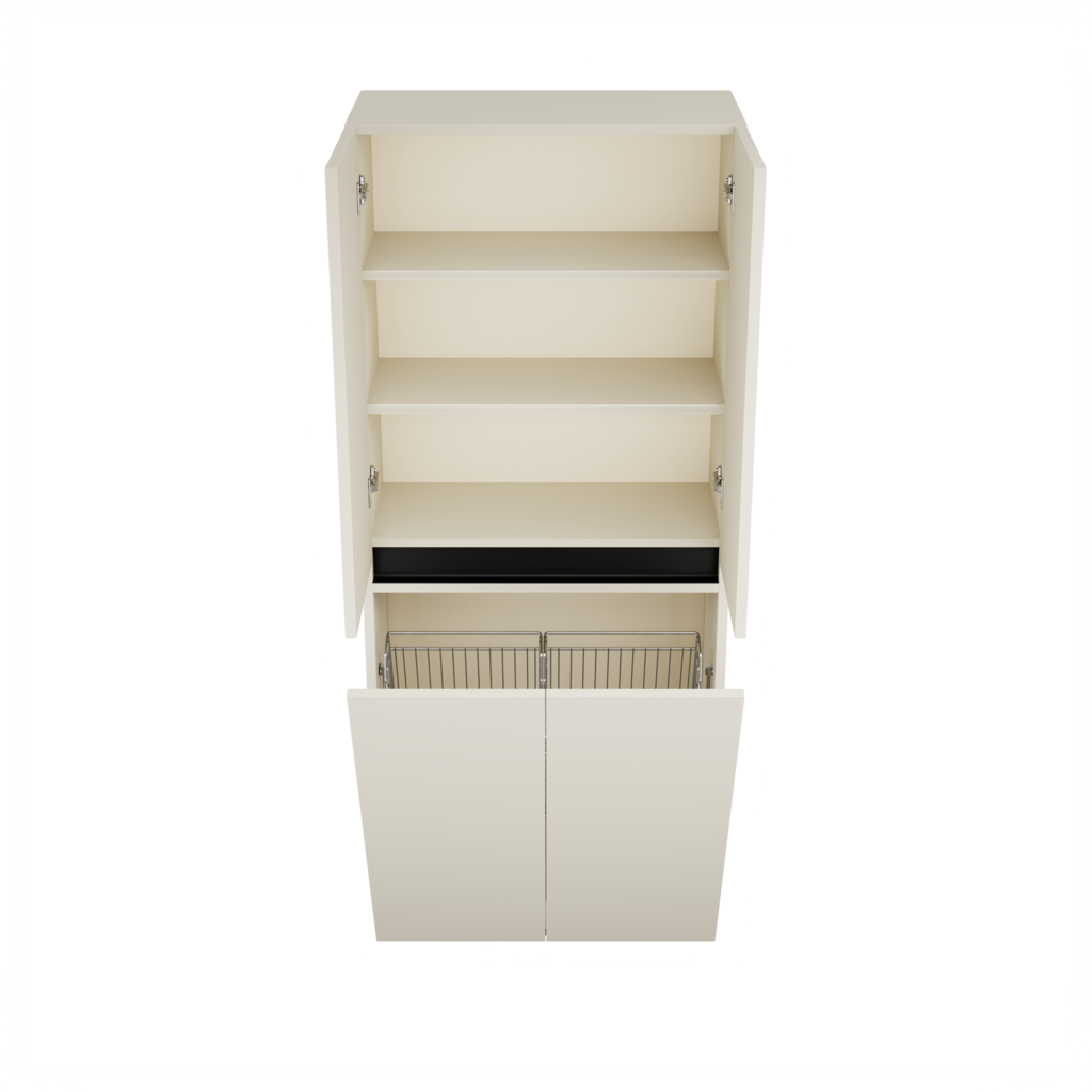 Zeist dubbele hogekast met wasmand (Greige) 11