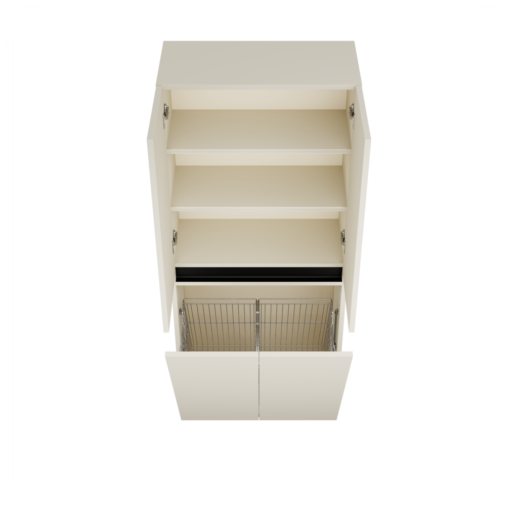 Zeist dubbele hogekast met wasmand (Greige) 13