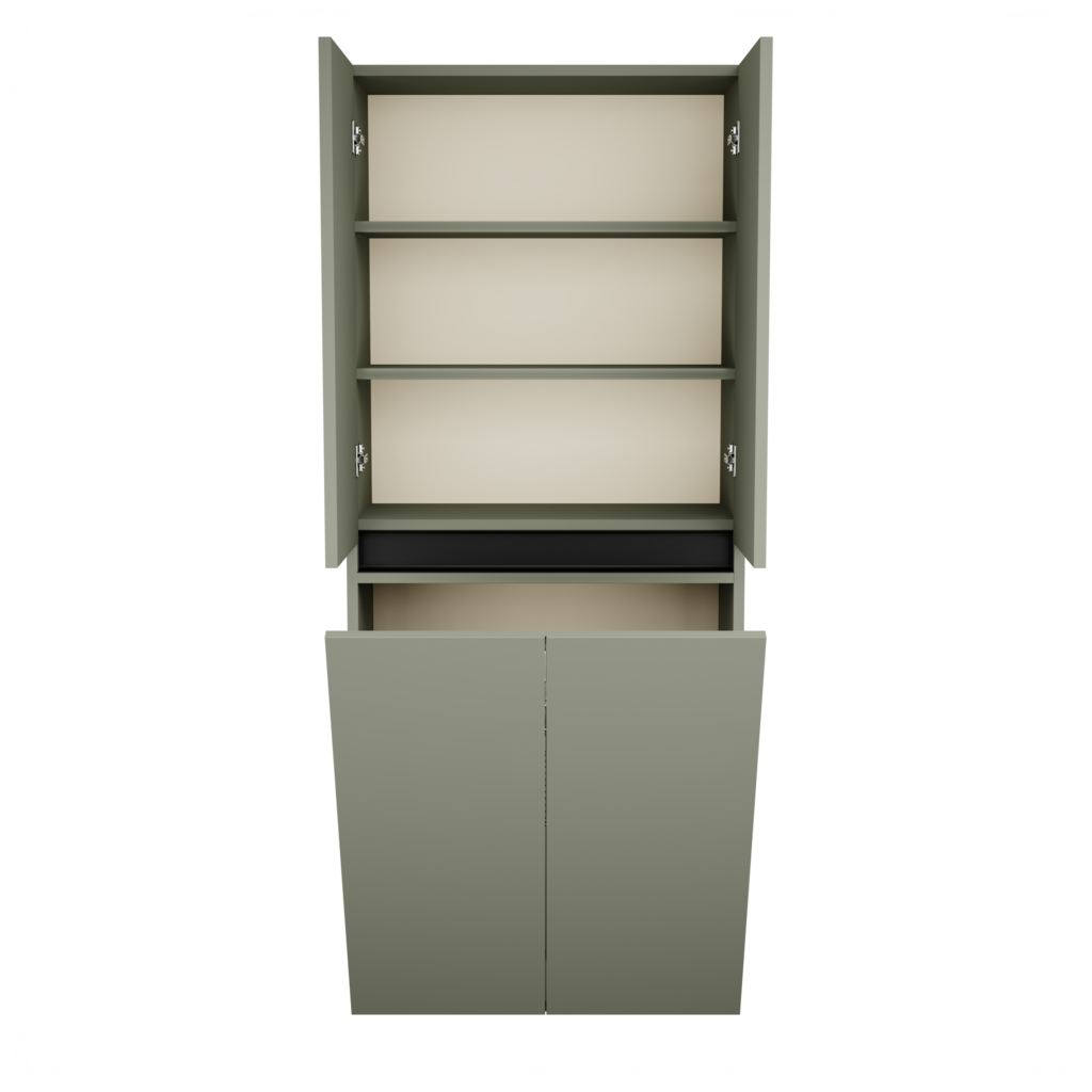 Zeist dubbele hogekast met wasmand (Saliegroen) 9