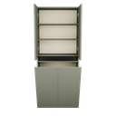 Zeist dubbele hogekast met wasmand (Saliegroen) 9