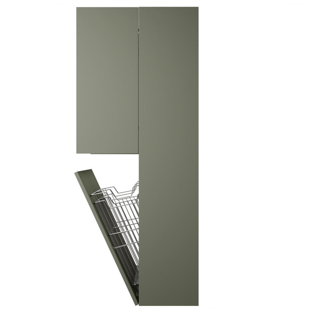 Zeist dubbele hogekast met wasmand (Saliegroen) 15