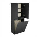 Zeist dubbele hogekast met wasmand (Donkergrijs) 5