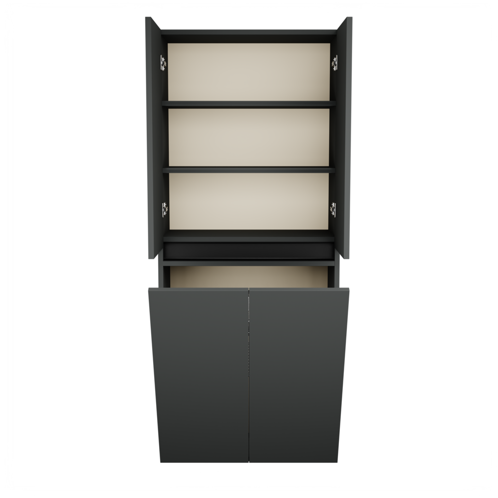 Zeist dubbele hogekast met wasmand (Donkergrijs) 9