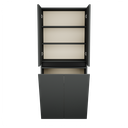 Zeist dubbele hogekast met wasmand (Donkergrijs) 9